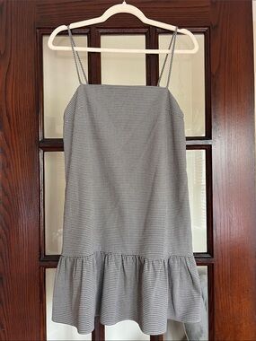 Anthropologie Maeve NWT!! Gingham Drop Waist Mini Dress in Black & White